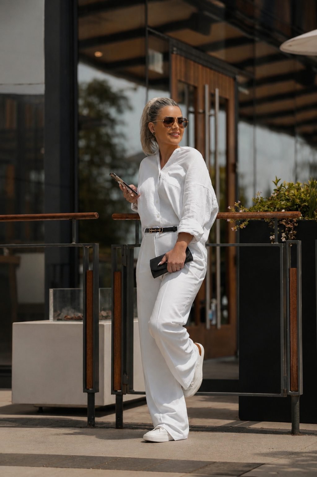 Errand day — white linen