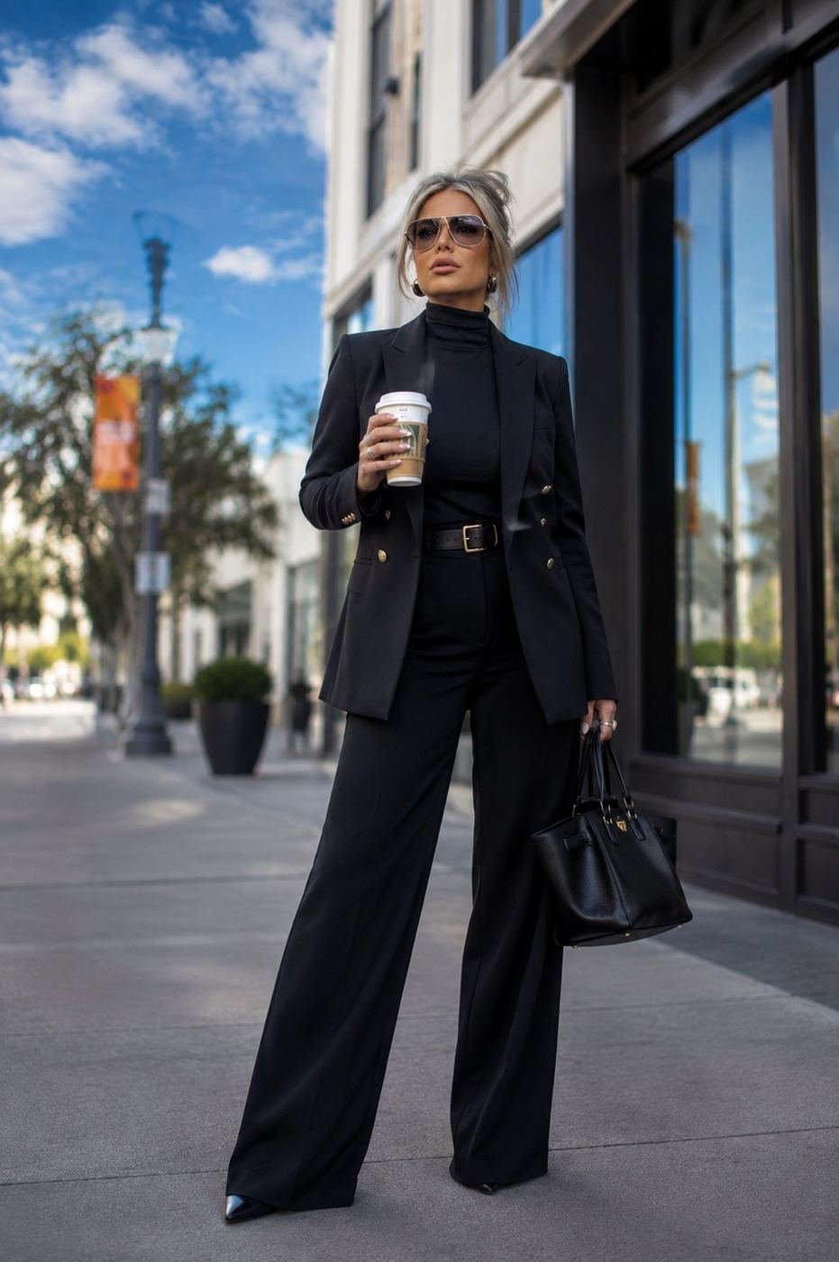 Tailored black blazer look