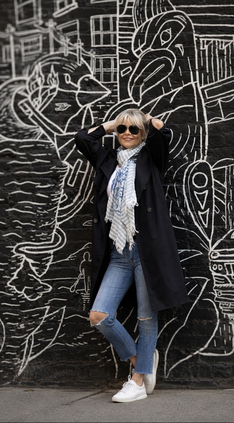 Trench coat, off-duty look